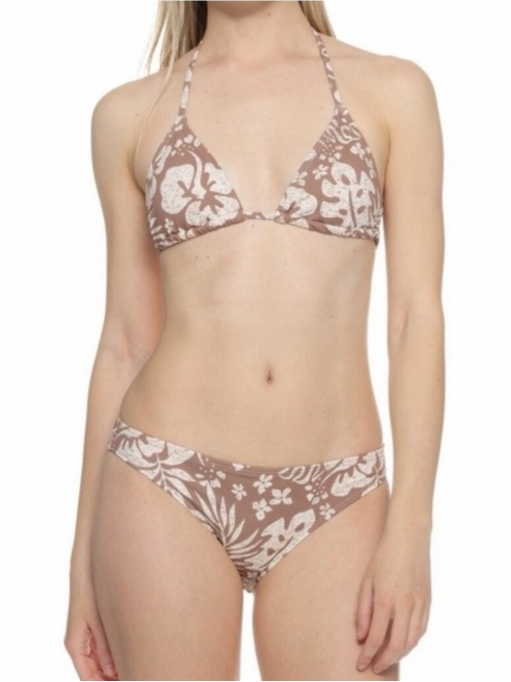 Billabong Beach Babe Bikini Set in Taupe Floral, M, NWT